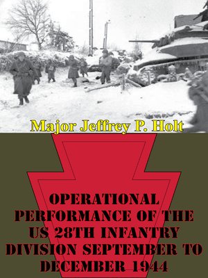 cover image of Operational Performance of the US 28th Infantry Division September to December 1944